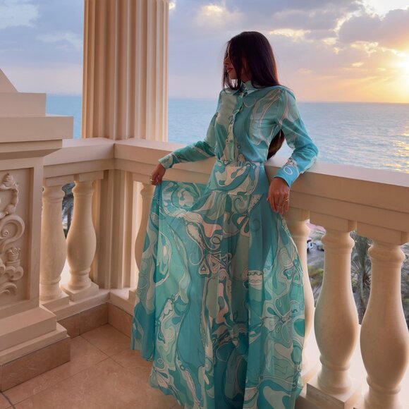 Emilio Pucci Dresses & Skirts - NWOT ！Pucci Orchidee high-rise cotton maxi skirt